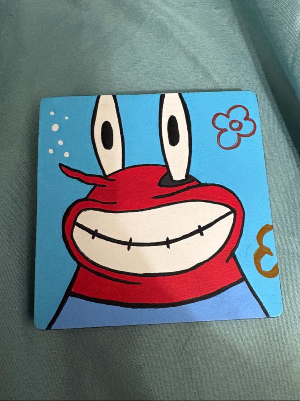 SpongeBob Character Coasters-Sandy, Patrick, Mr Krabs and Plankton Hand crafted - Picture 7 of 7